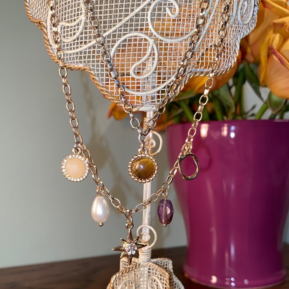 Talbots Double Layer Charm Necklace - image 3